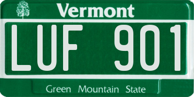 VT license plate LUF901