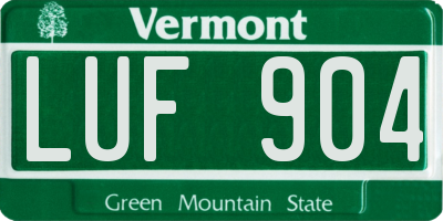 VT license plate LUF904
