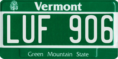 VT license plate LUF906