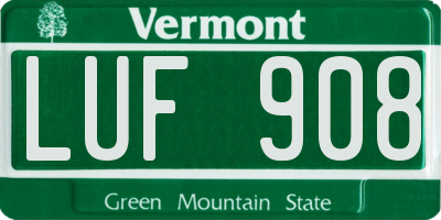 VT license plate LUF908