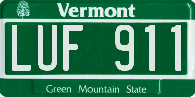 VT license plate LUF911