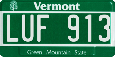 VT license plate LUF913