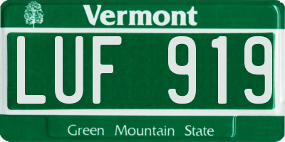 VT license plate LUF919