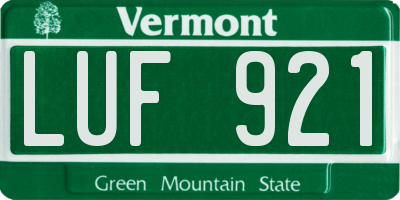 VT license plate LUF921