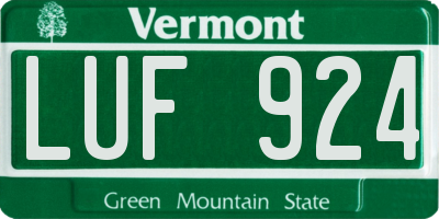 VT license plate LUF924