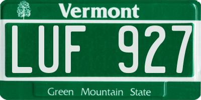 VT license plate LUF927