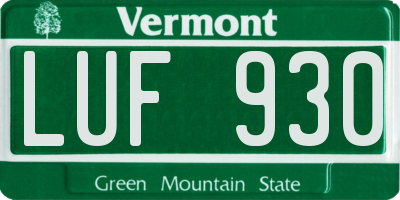 VT license plate LUF930