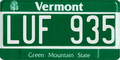 VT license plate LUF935