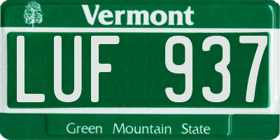 VT license plate LUF937