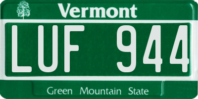 VT license plate LUF944