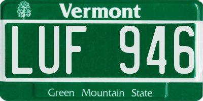 VT license plate LUF946