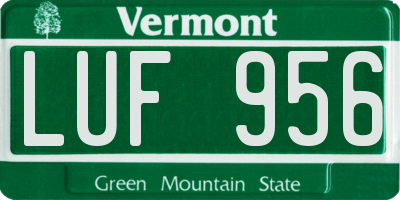 VT license plate LUF956