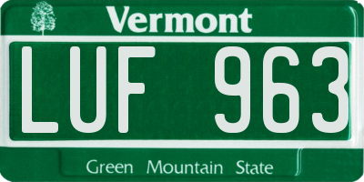 VT license plate LUF963