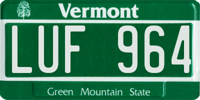 VT license plate LUF964