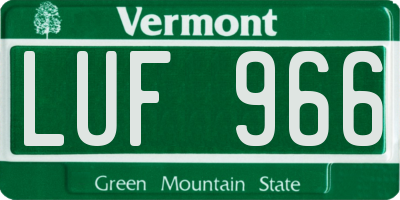 VT license plate LUF966