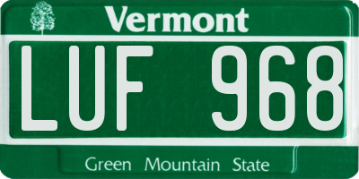 VT license plate LUF968