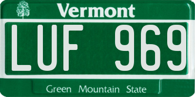 VT license plate LUF969
