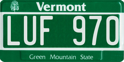 VT license plate LUF970