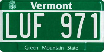 VT license plate LUF971
