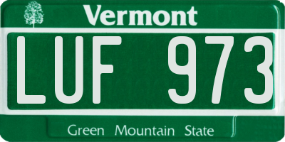 VT license plate LUF973