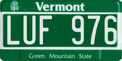 VT license plate LUF976