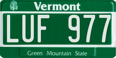 VT license plate LUF977
