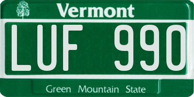 VT license plate LUF990