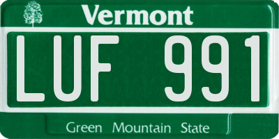 VT license plate LUF991