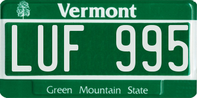 VT license plate LUF995