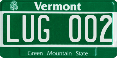 VT license plate LUG002