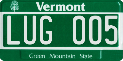VT license plate LUG005