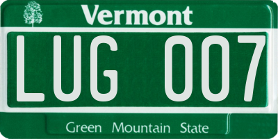 VT license plate LUG007