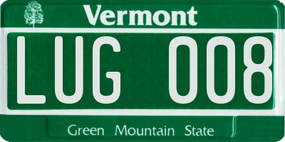 VT license plate LUG008