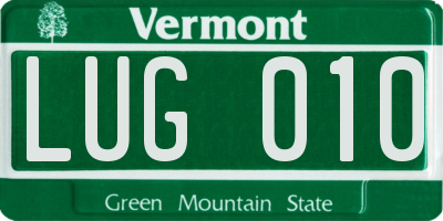 VT license plate LUG010