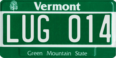 VT license plate LUG014