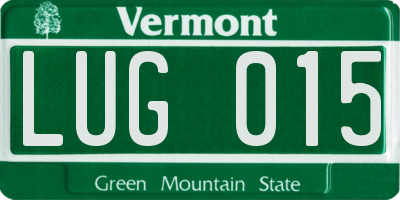 VT license plate LUG015