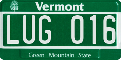 VT license plate LUG016