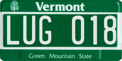 VT license plate LUG018