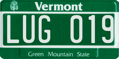 VT license plate LUG019