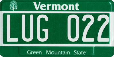 VT license plate LUG022