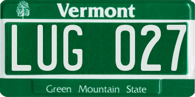VT license plate LUG027