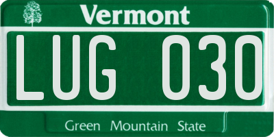 VT license plate LUG030