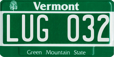 VT license plate LUG032