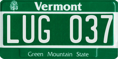 VT license plate LUG037