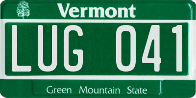 VT license plate LUG041