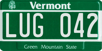 VT license plate LUG042