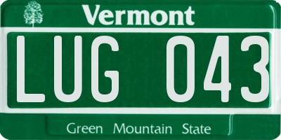 VT license plate LUG043
