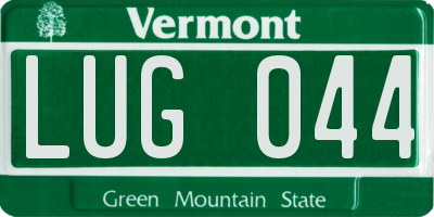 VT license plate LUG044