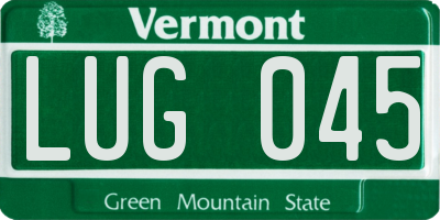 VT license plate LUG045