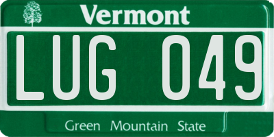VT license plate LUG049